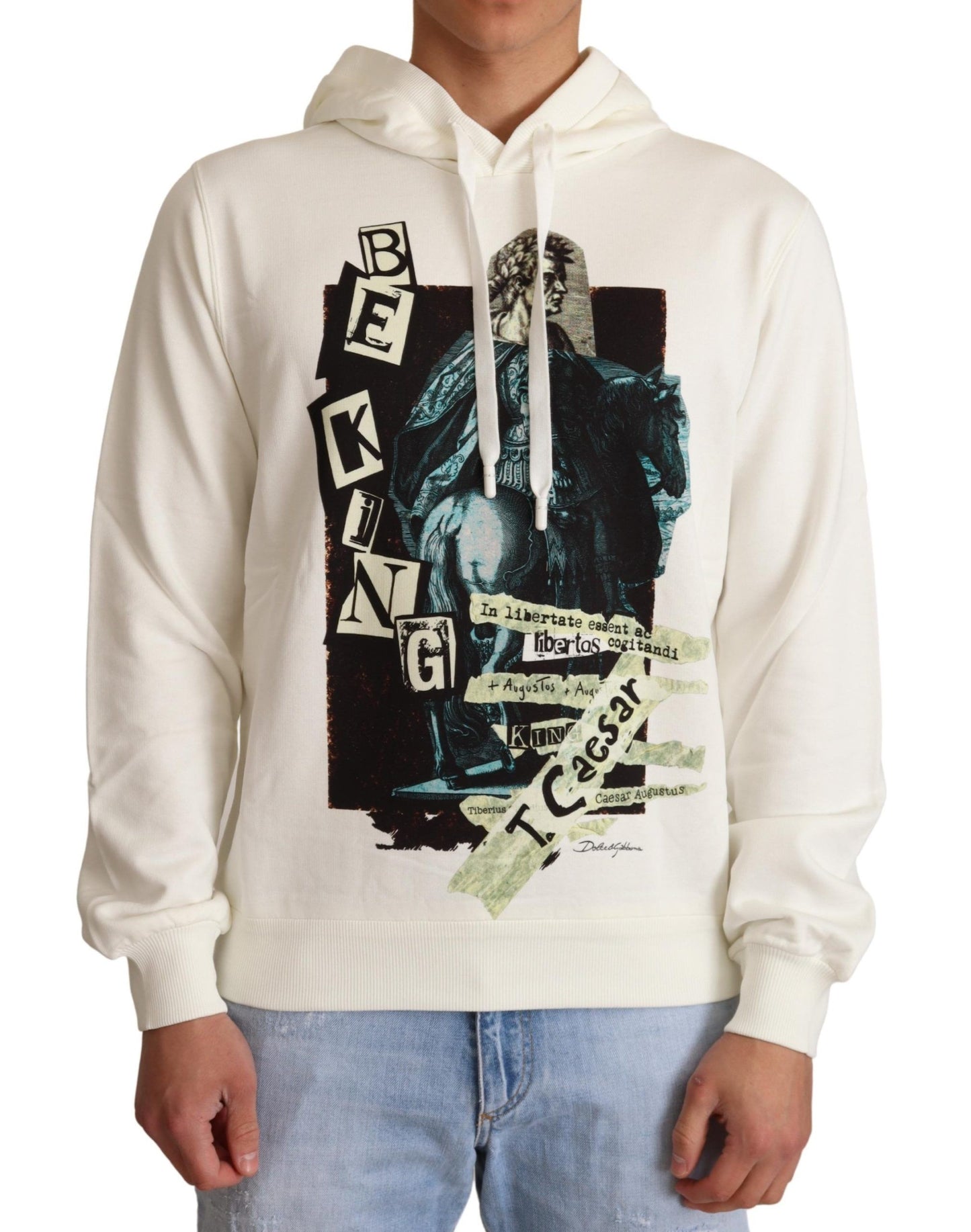 Jersey con capucha de algodón King Ceasar blanco