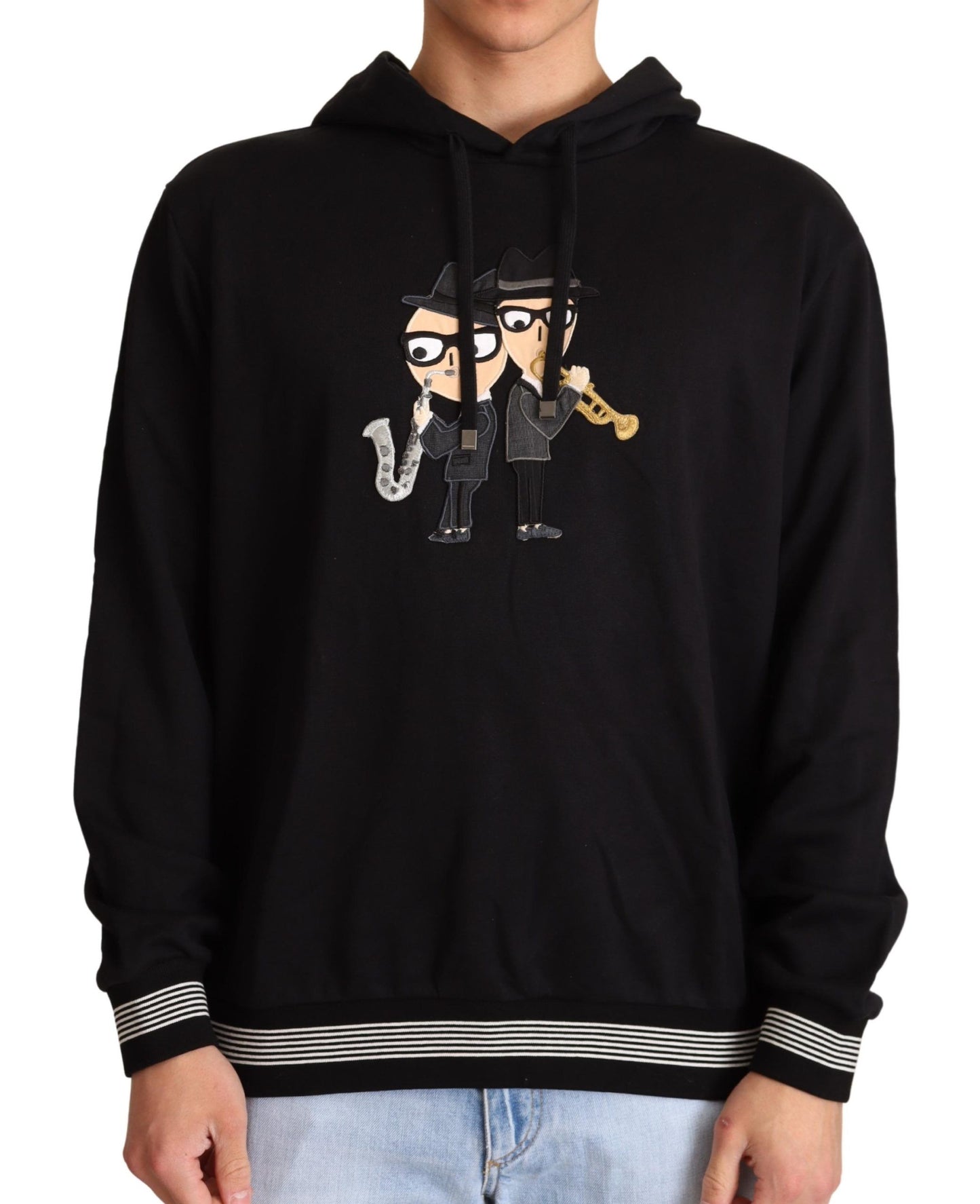 Suéter #dgfamily con capucha de algodón negro