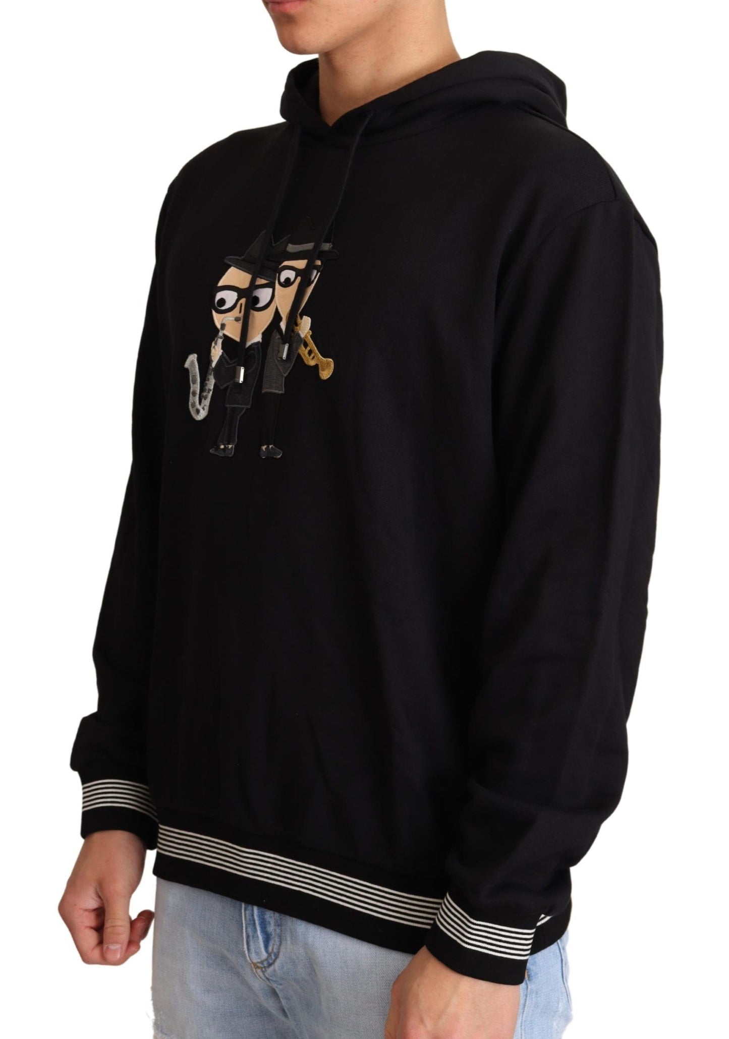 Suéter #dgfamily con capucha de algodón negro