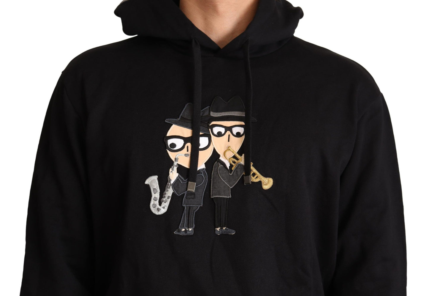 Suéter #dgfamily con capucha de algodón negro