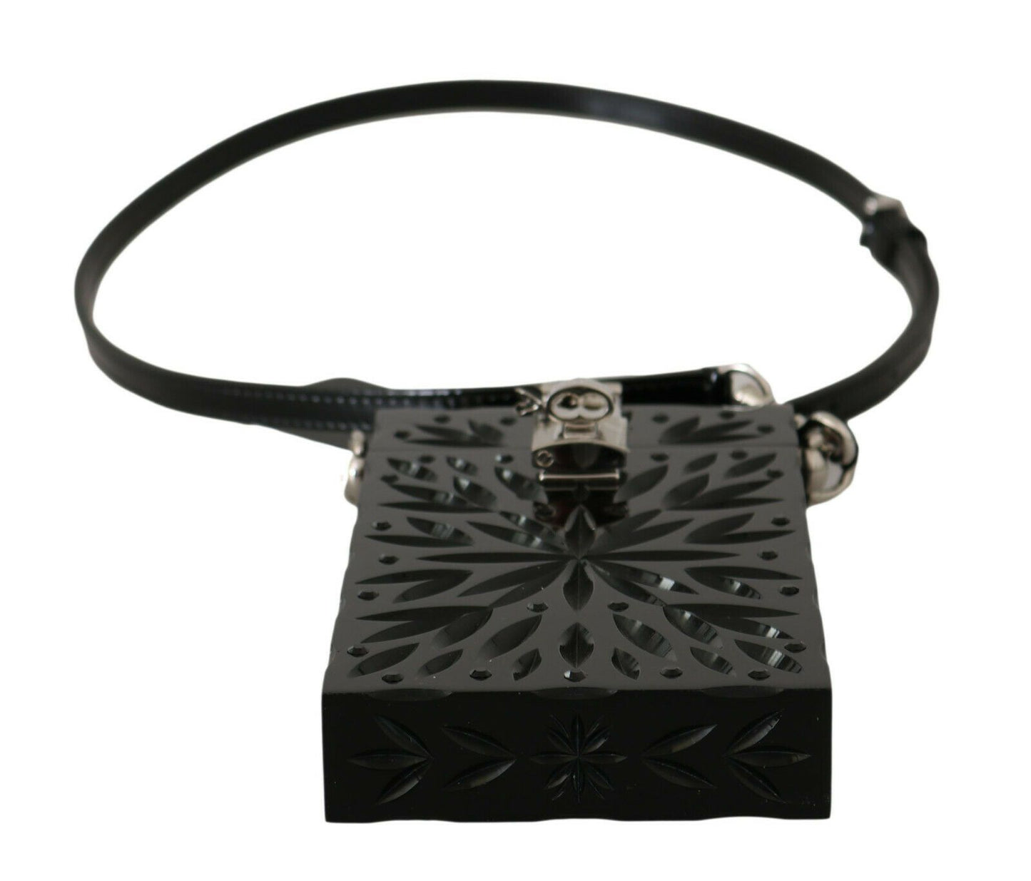 Porta cigarrillos cruzado de plexiglás de cristal negro