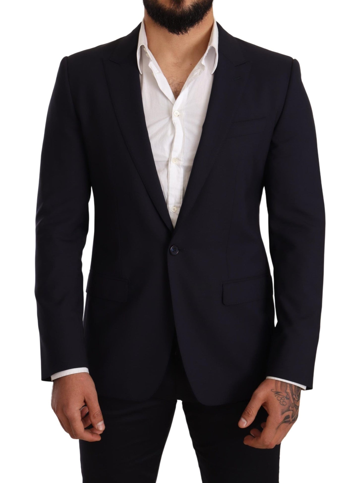 Blazer MARTINI de corte slim de lana azul marino
