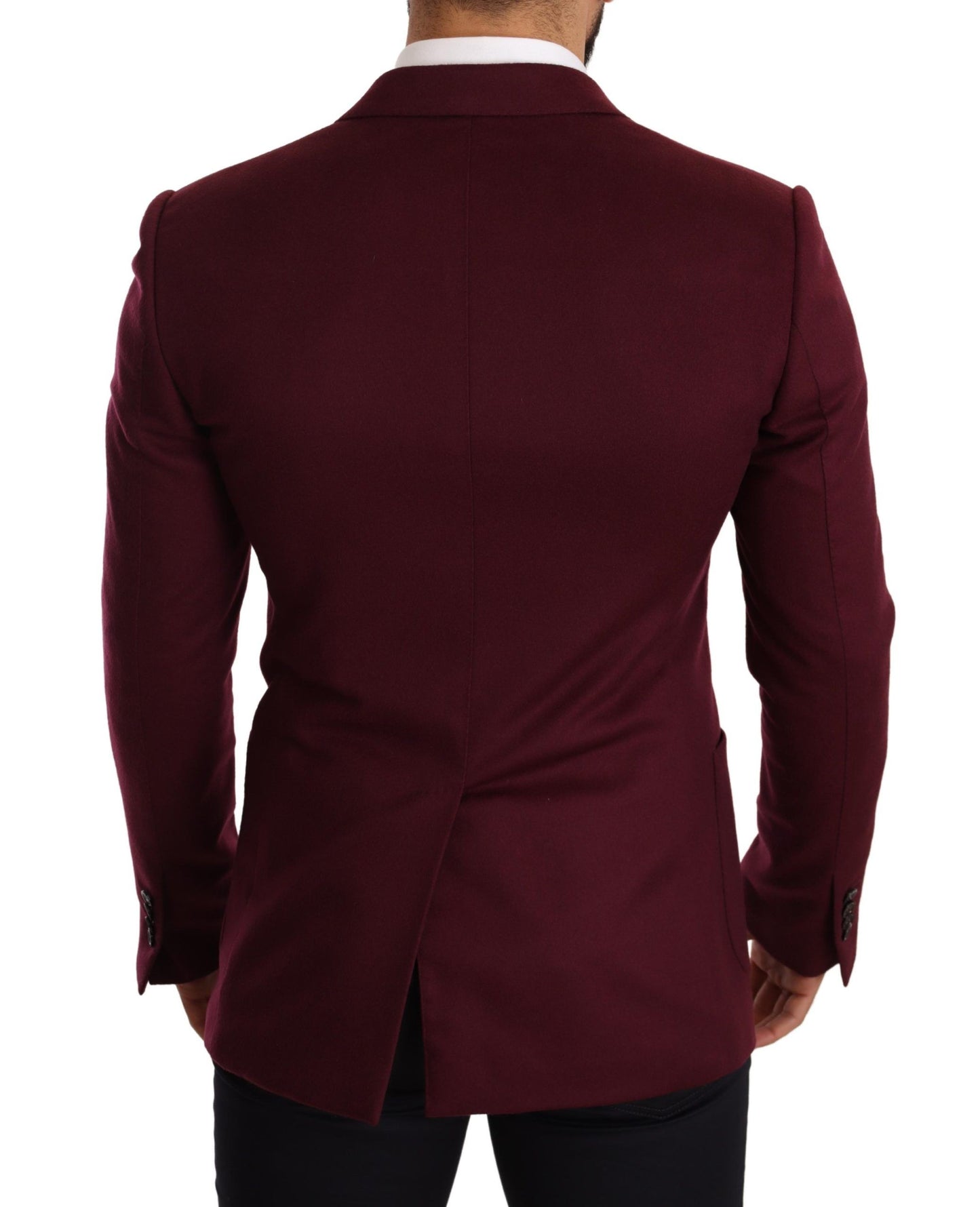 Blazer de corte slim de cachemir granate