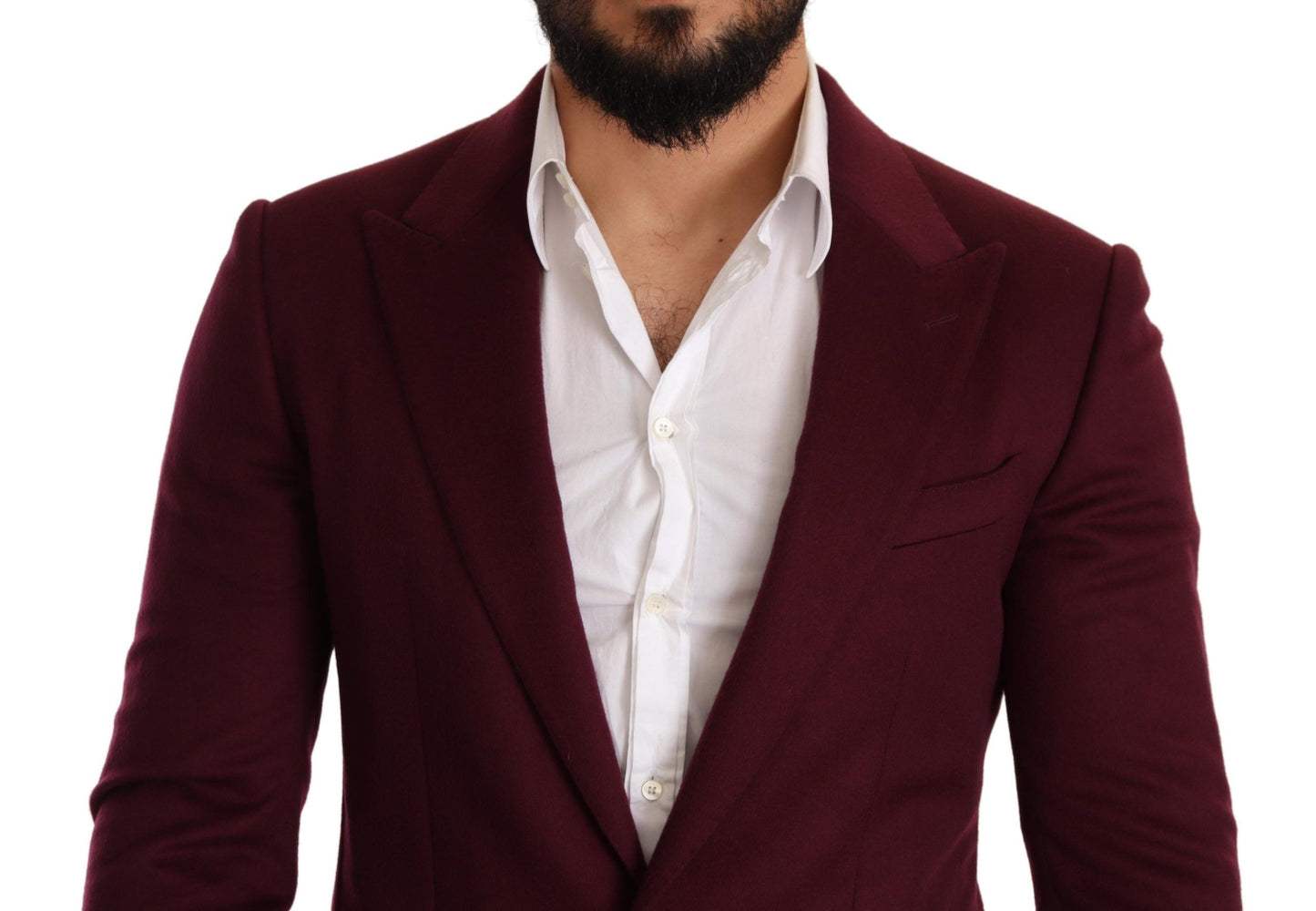 Blazer de corte slim de cachemir granate
