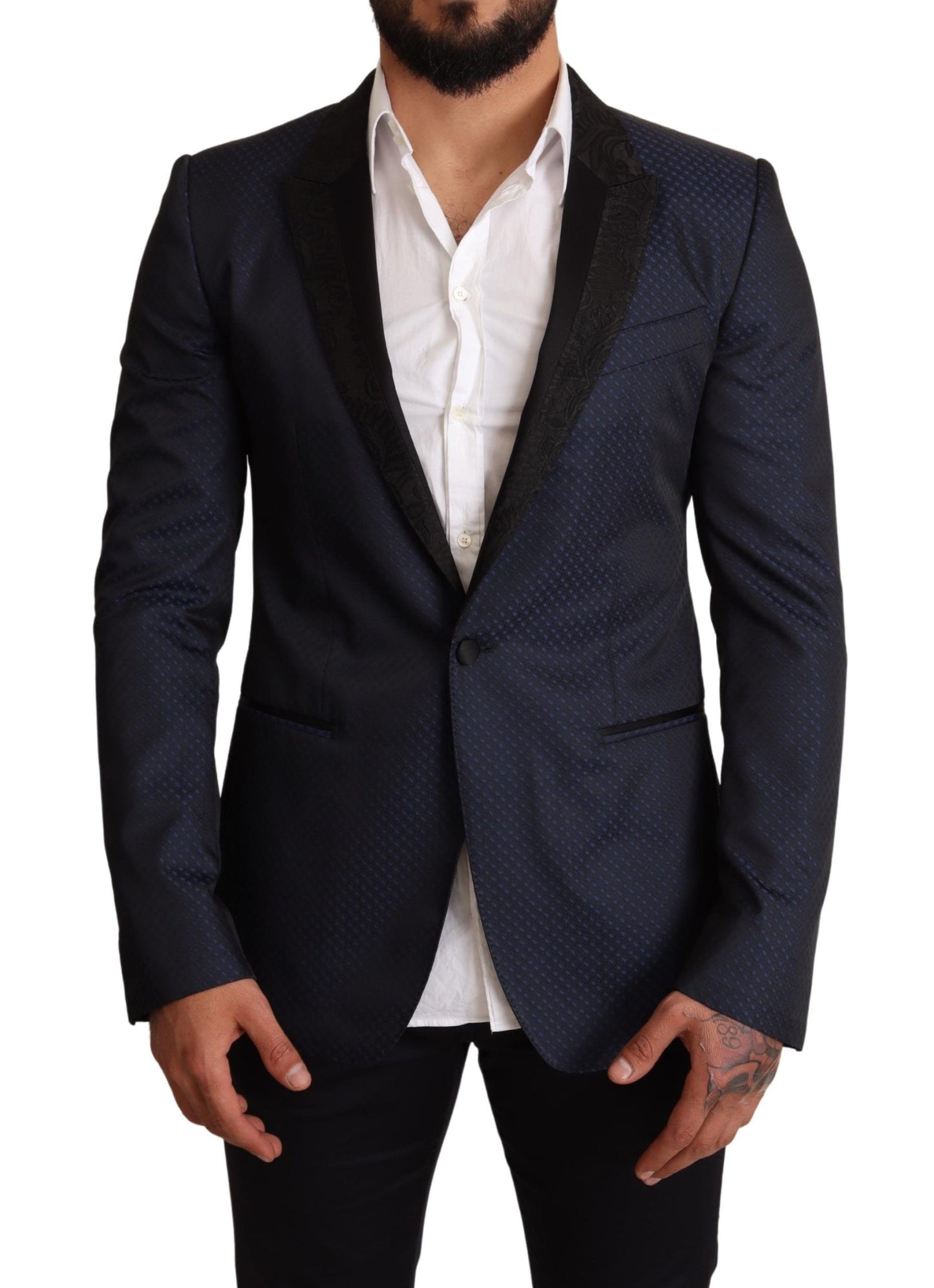 Blazer MARTINI de corte slim de lana azul