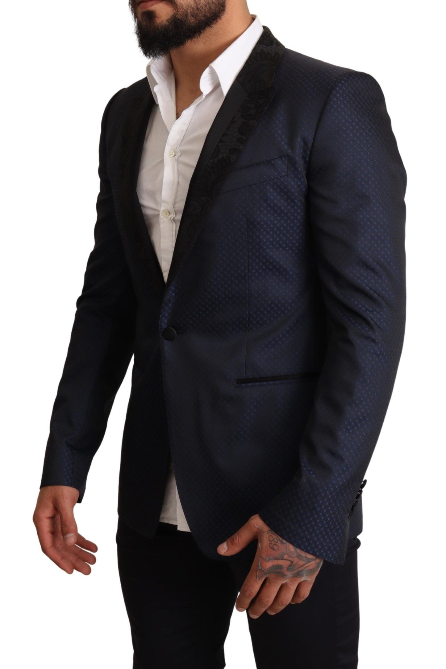 Blazer MARTINI de corte slim de lana azul