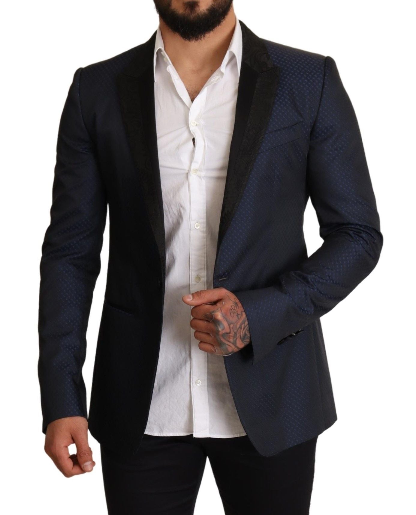 Blazer MARTINI de corte slim de lana azul
