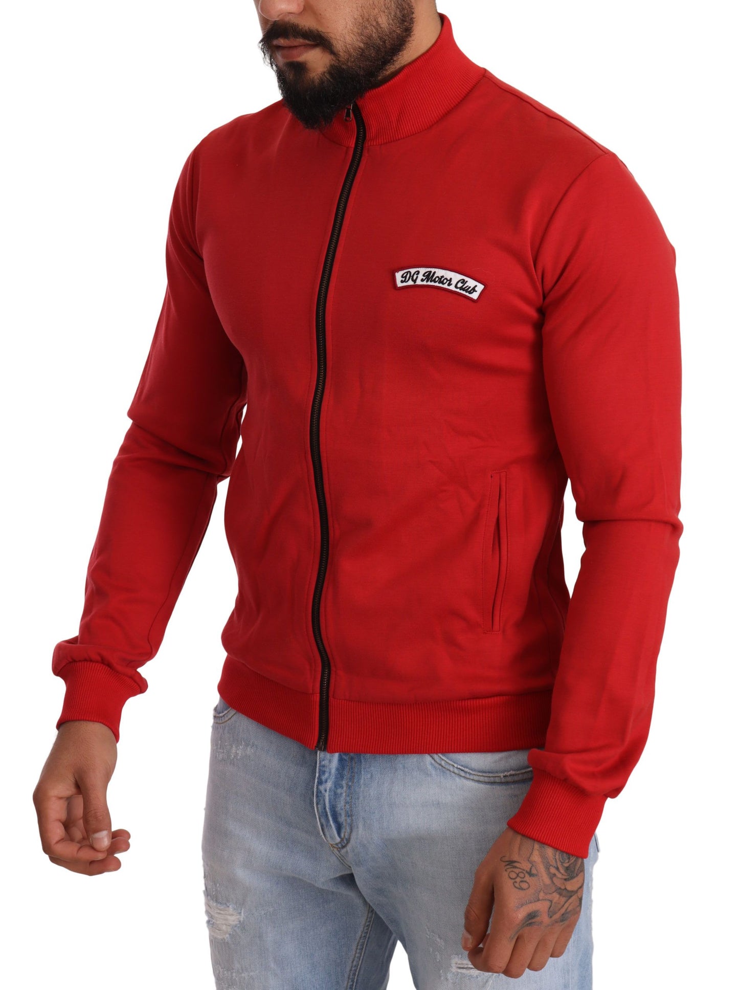 Jersey elástico con cremallera en rojo de DG Motor Club