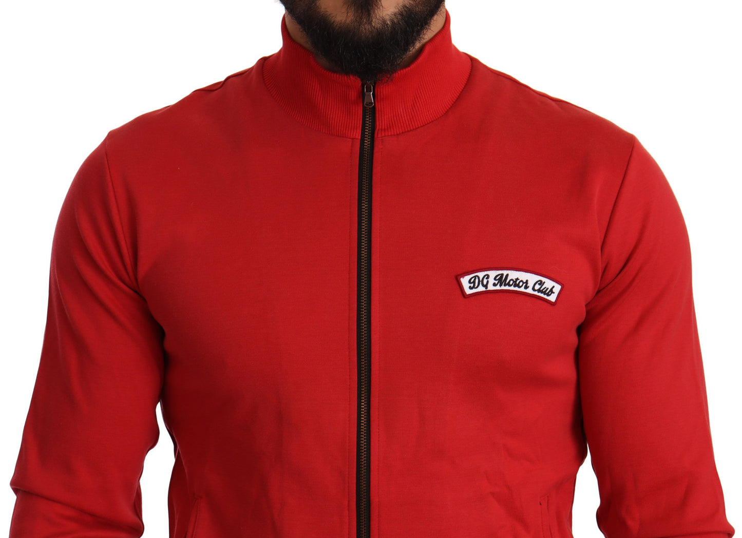 Jersey elástico con cremallera en rojo de DG Motor Club