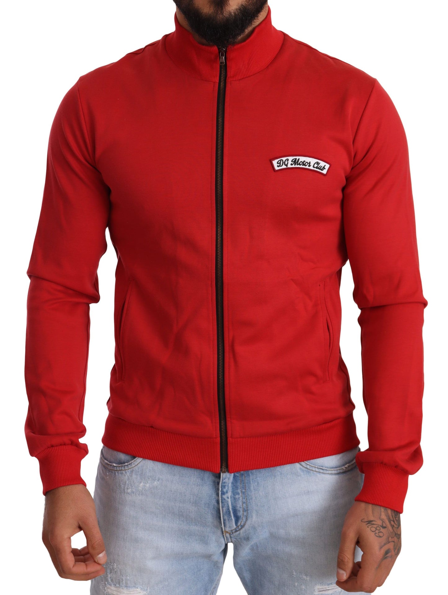 Jersey elástico con cremallera en rojo de DG Motor Club
