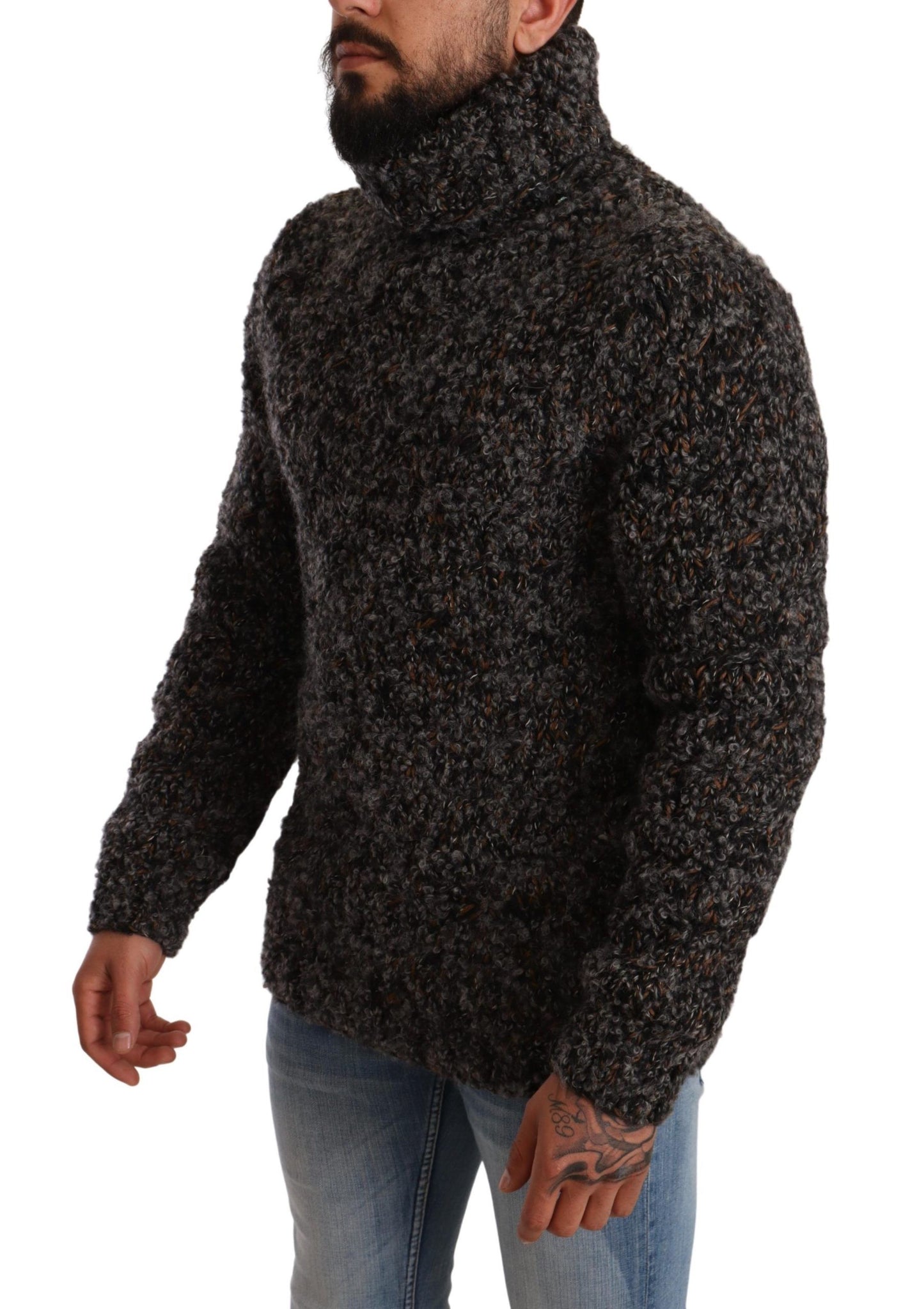 Dolce & Gabbana Eleganter gesprenkelter Rollkragenpullover aus Wollmischung