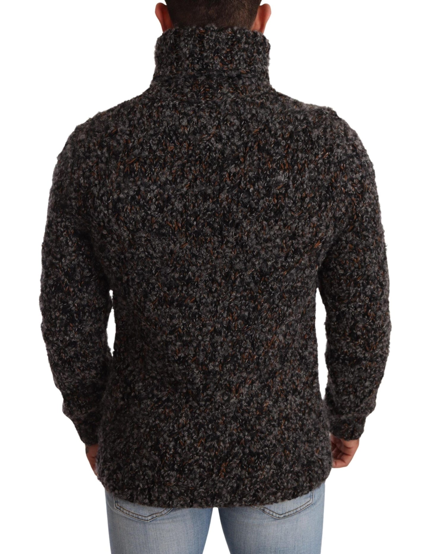Dolce & Gabbana Eleganter gesprenkelter Rollkragenpullover aus Wollmischung