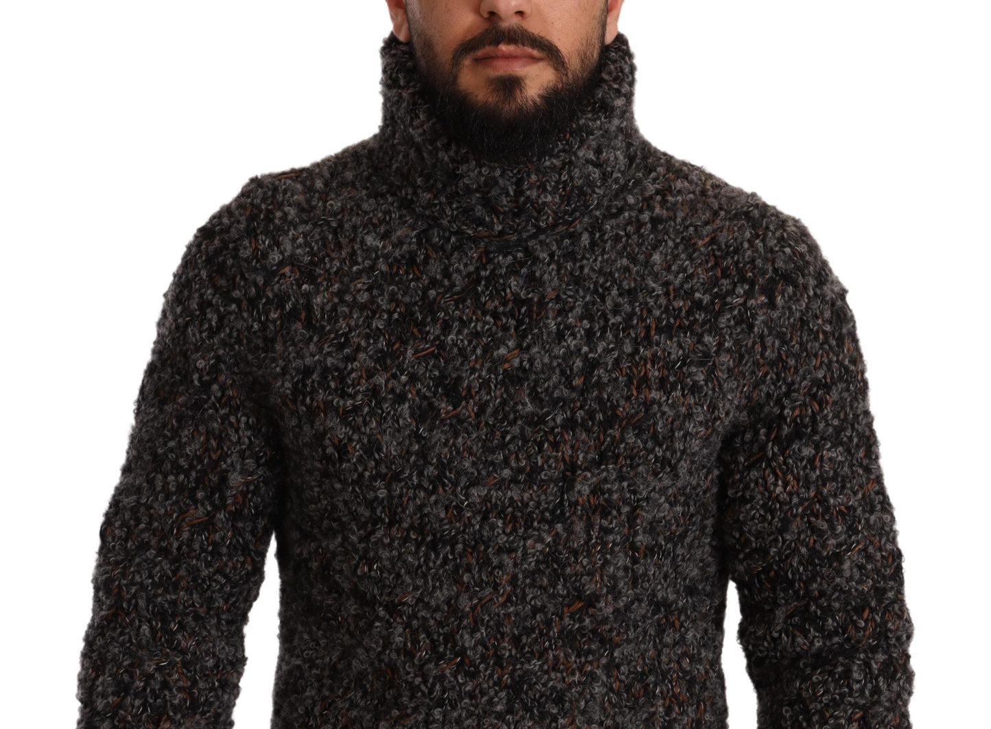 Dolce & Gabbana Eleganter gesprenkelter Rollkragenpullover aus Wollmischung
