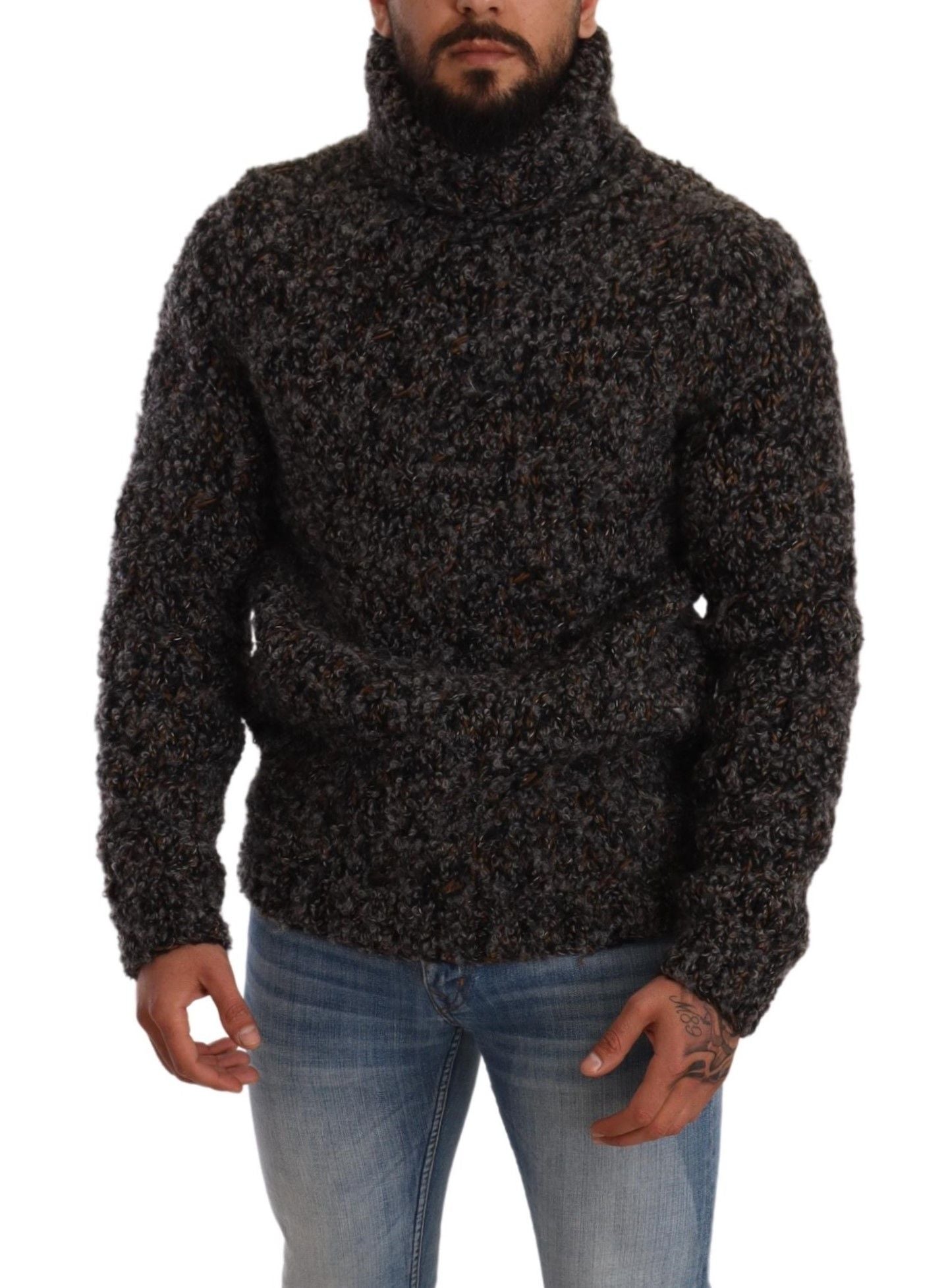 Dolce & Gabbana Eleganter gesprenkelter Rollkragenpullover aus Wollmischung