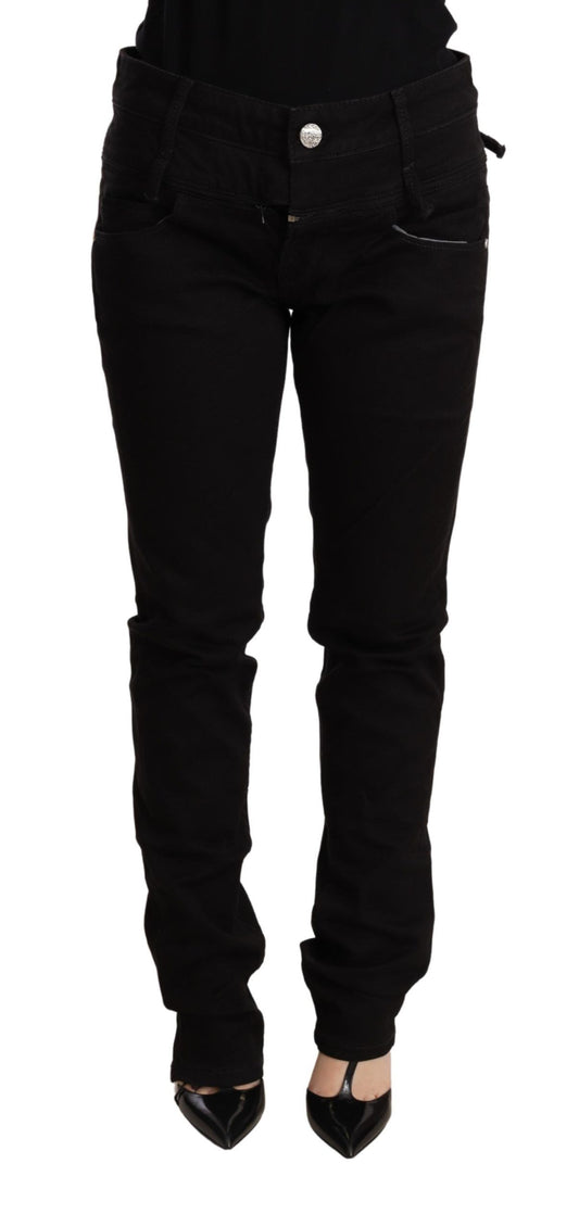 Pantalón vaquero pitillo de cintura baja negro