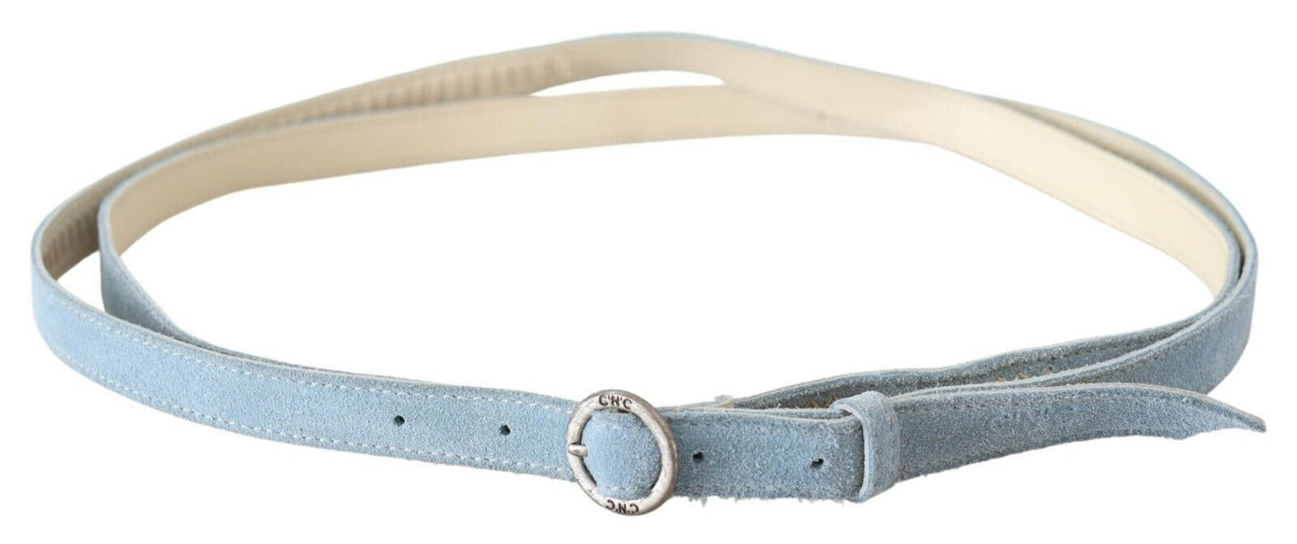 Cintura in vita alla moda in pelle sottile blu