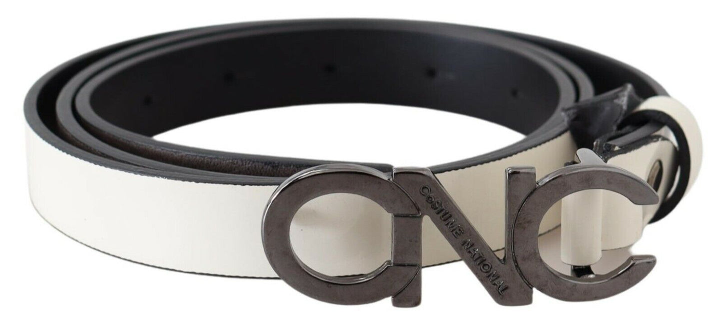 Cintura Cintura con logo in pelle grigio metallizzato