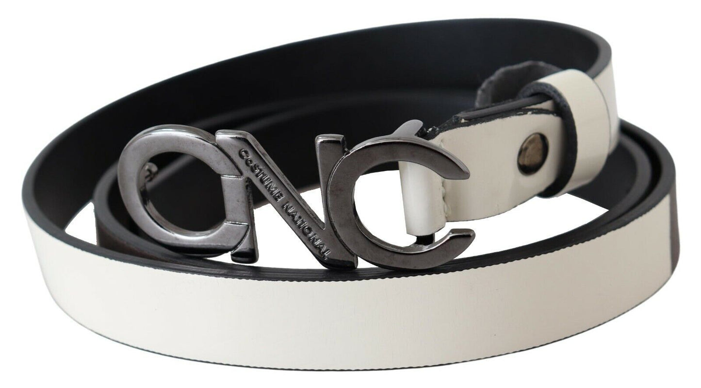 Cintura Cintura con logo in pelle grigio metallizzato