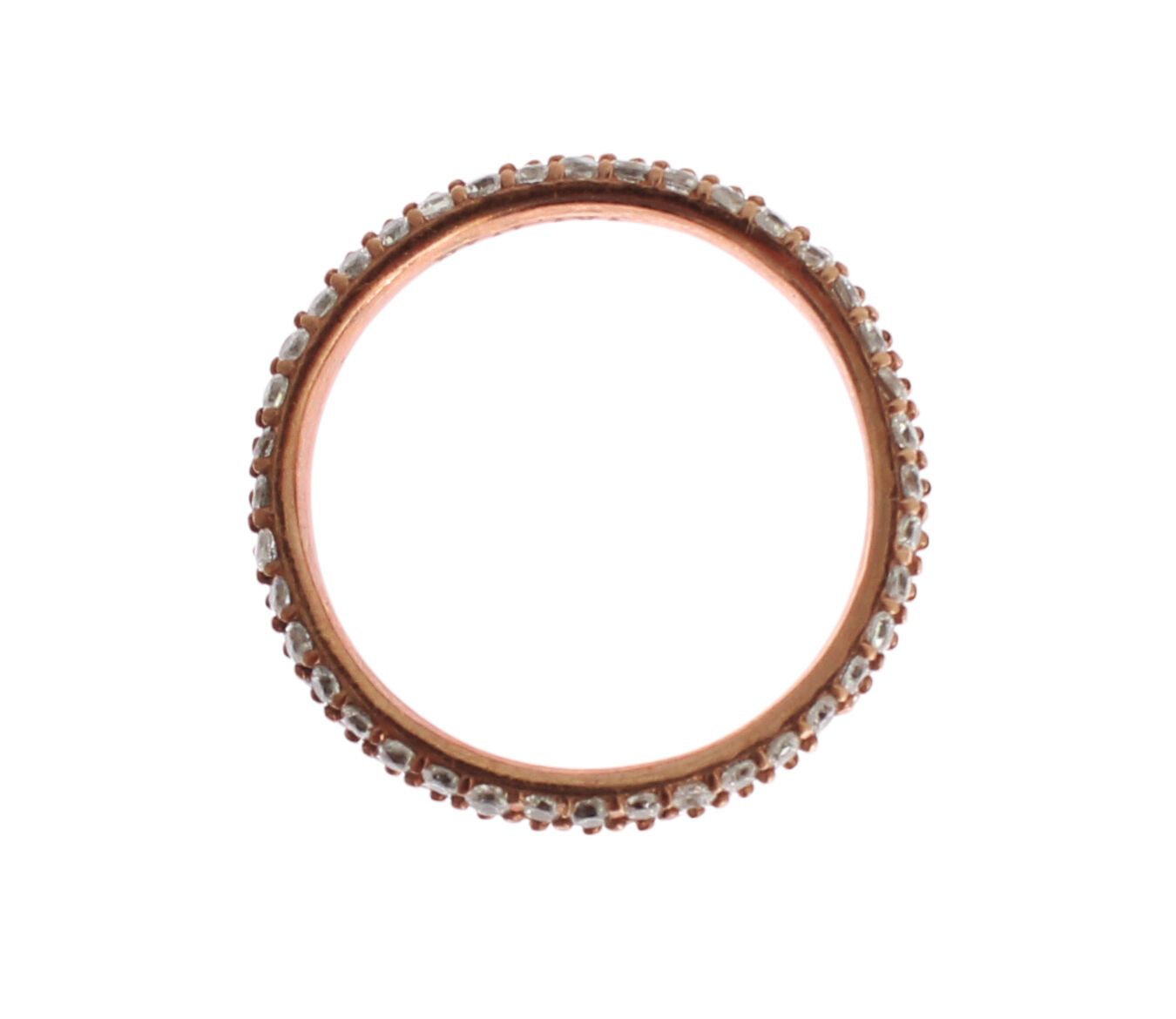 Bague CZ transparente en argent 925 en or rose