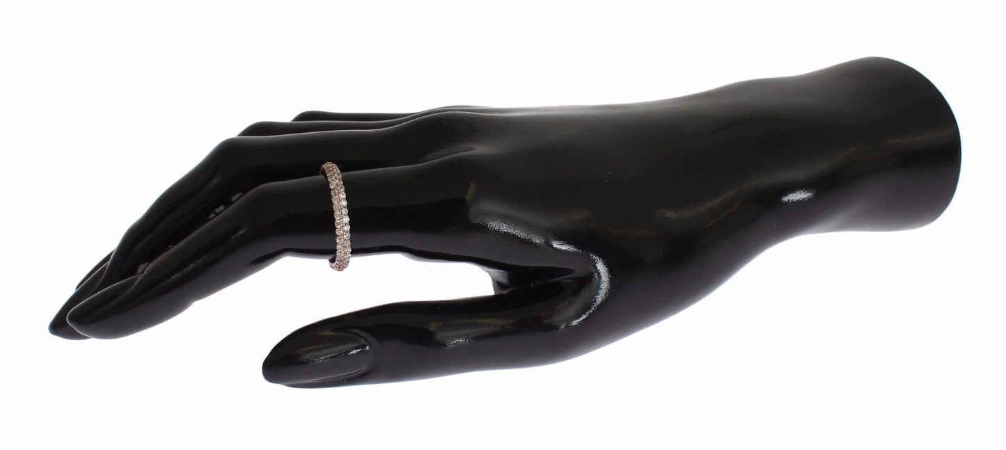 Bague CZ transparente en argent 925 en or rose