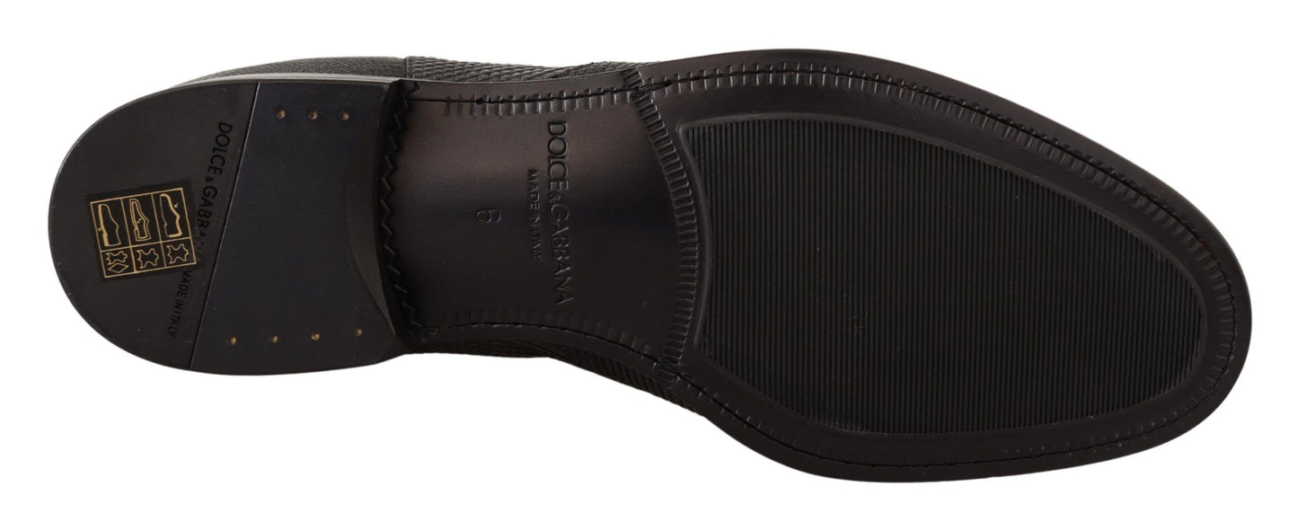 Botines de piel de lagarto de cuero negro