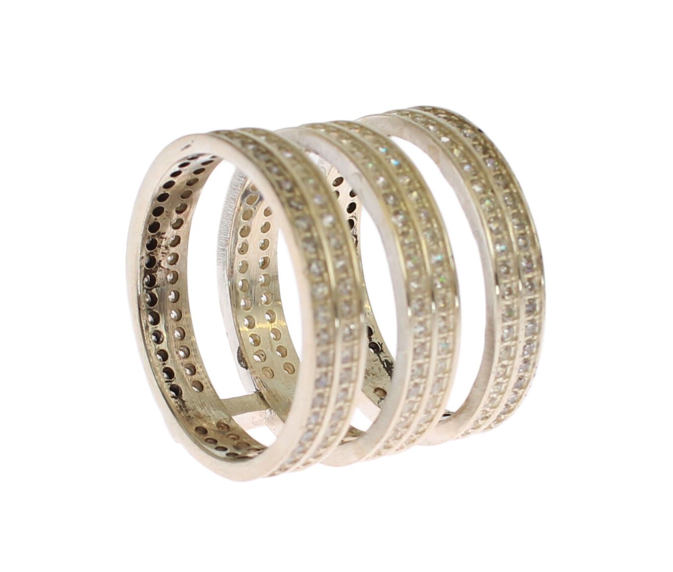 Anillo de plata de ley 925 con circonita transparente auténtica para mujer