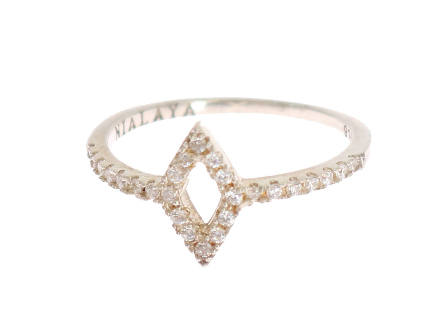Anillo de plata 925 con circonita transparente para mujer Silver Rhombus
