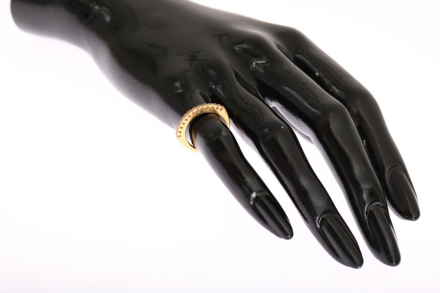 Anello in argento 925 oro autentico da donna con CZ trasparente oro
