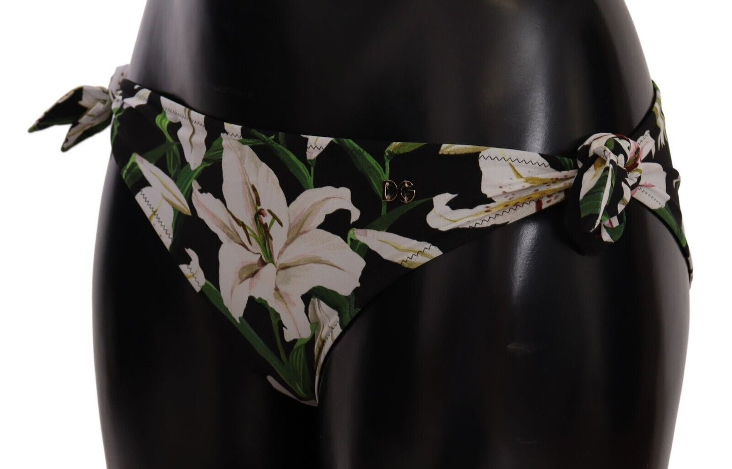 Braguita de bikini Traje de baño con estampado de lirios negros Trajes de baño
