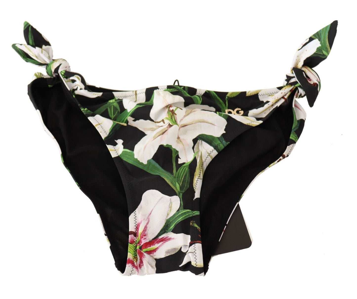 Braguita de bikini Traje de baño con estampado de lirios negros Trajes de baño