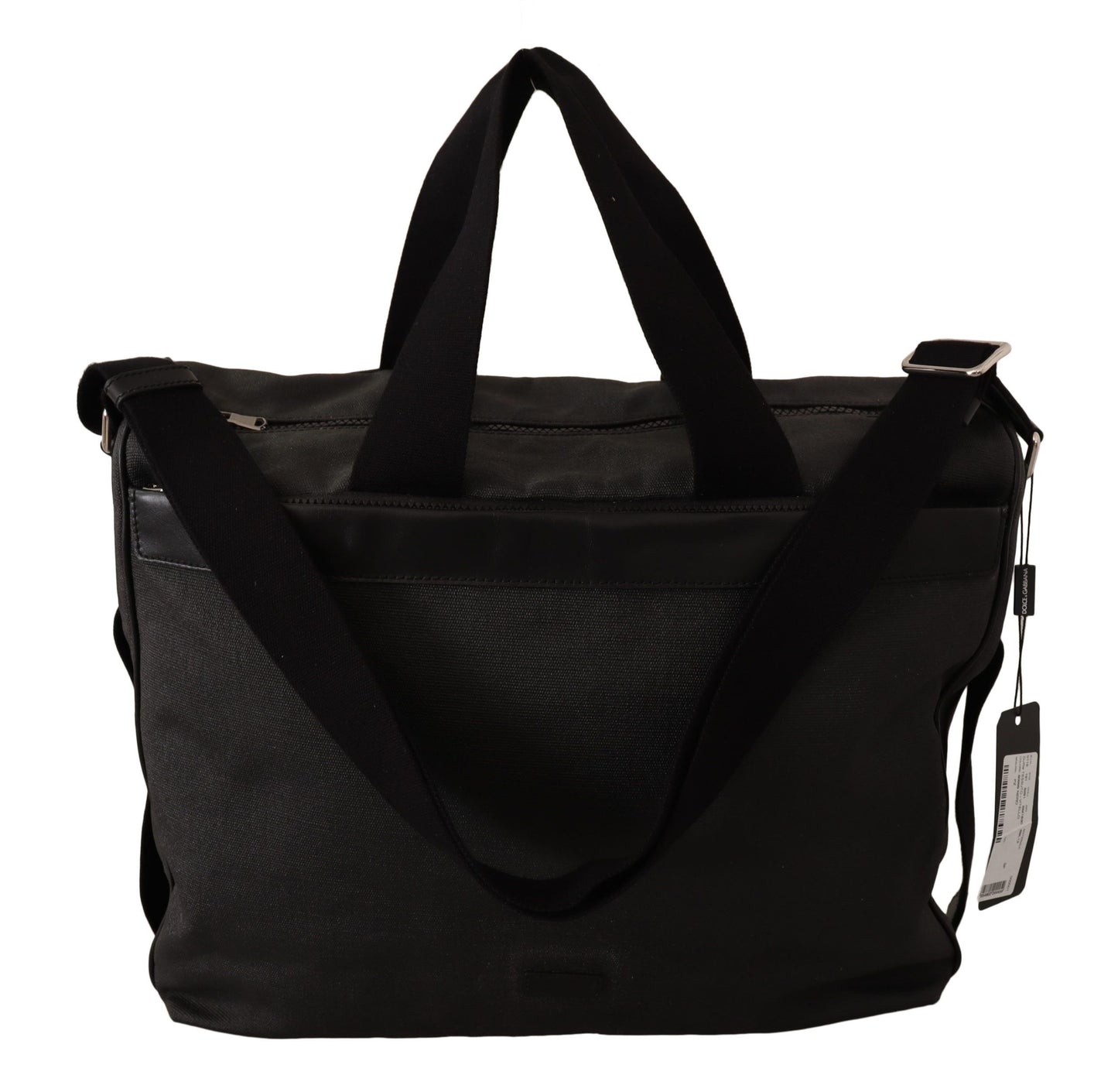 Borsa a tracolla in pelle denim nera
