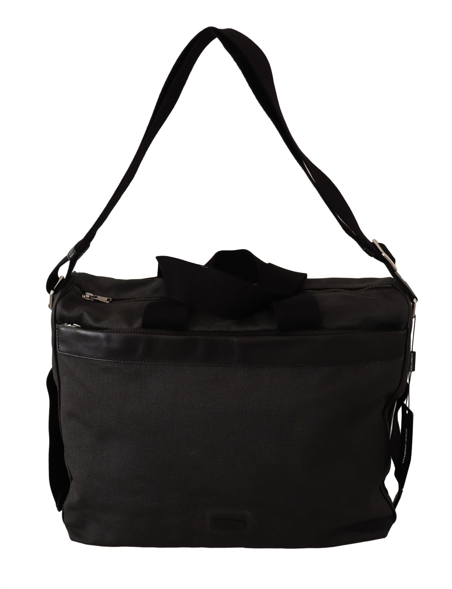 Borsa a tracolla in pelle denim nera
