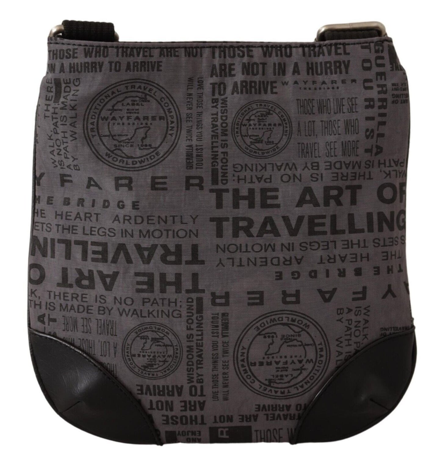 Bolso bandolera con logo estampado en gris