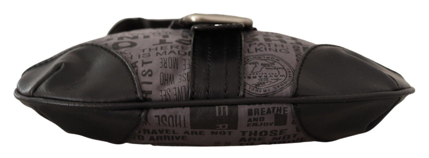 Bolso bandolera con logo estampado en gris