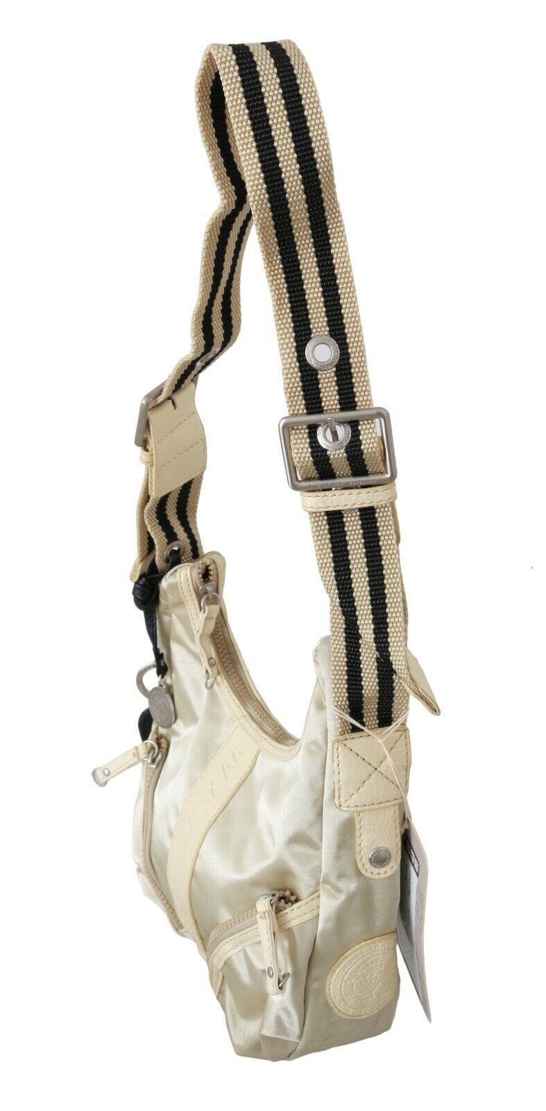 Bolso bandolera de tela con bandolera de hombro blanco