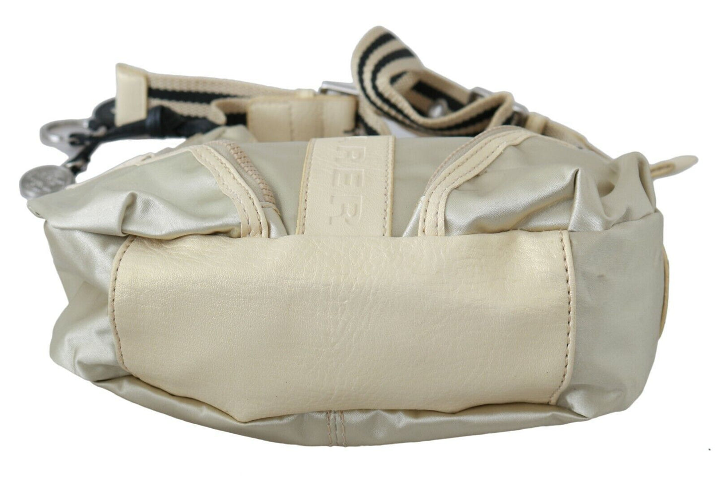 Bolso bandolera de tela con bandolera de hombro blanco