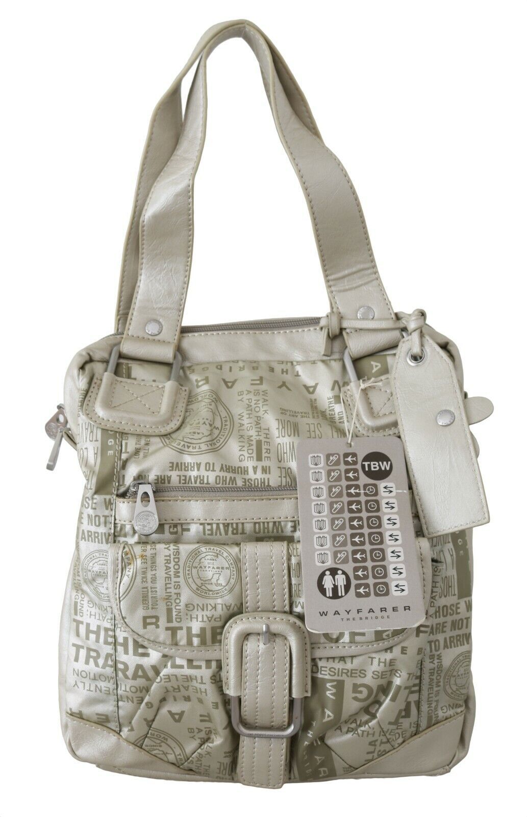 Bolso de mano estampado blanco Bolso de tela de hombro