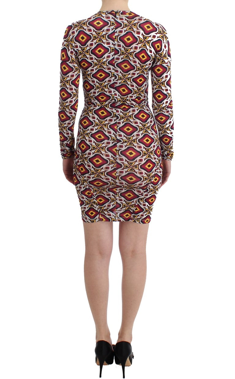 GF Ferre Chic Multicolor Cocktail V-Ausschnitt Kleid