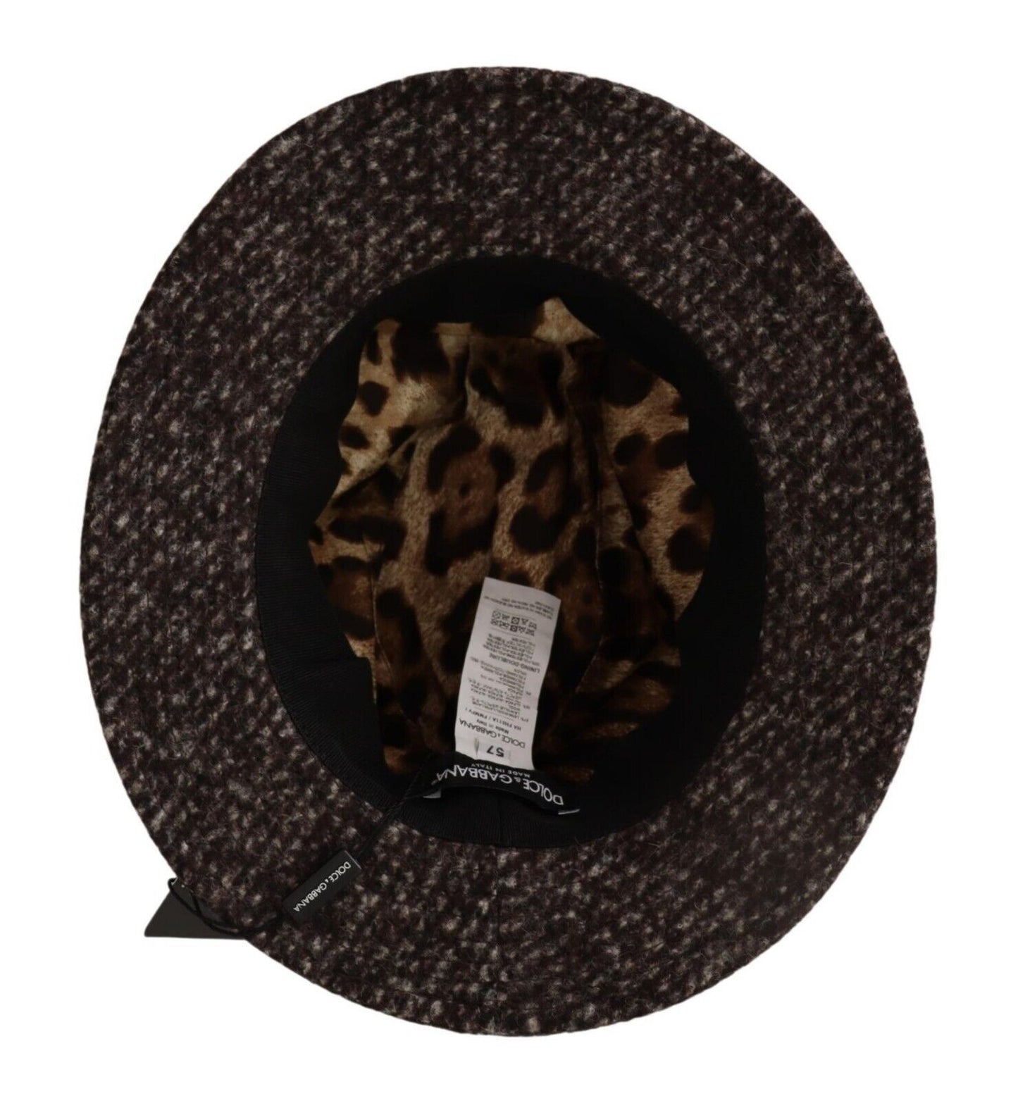 Cappello in tweed testurizzato misto grigio melange