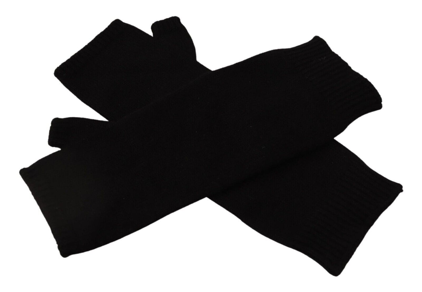 Guantes hasta el codo sin dedos de punto negros