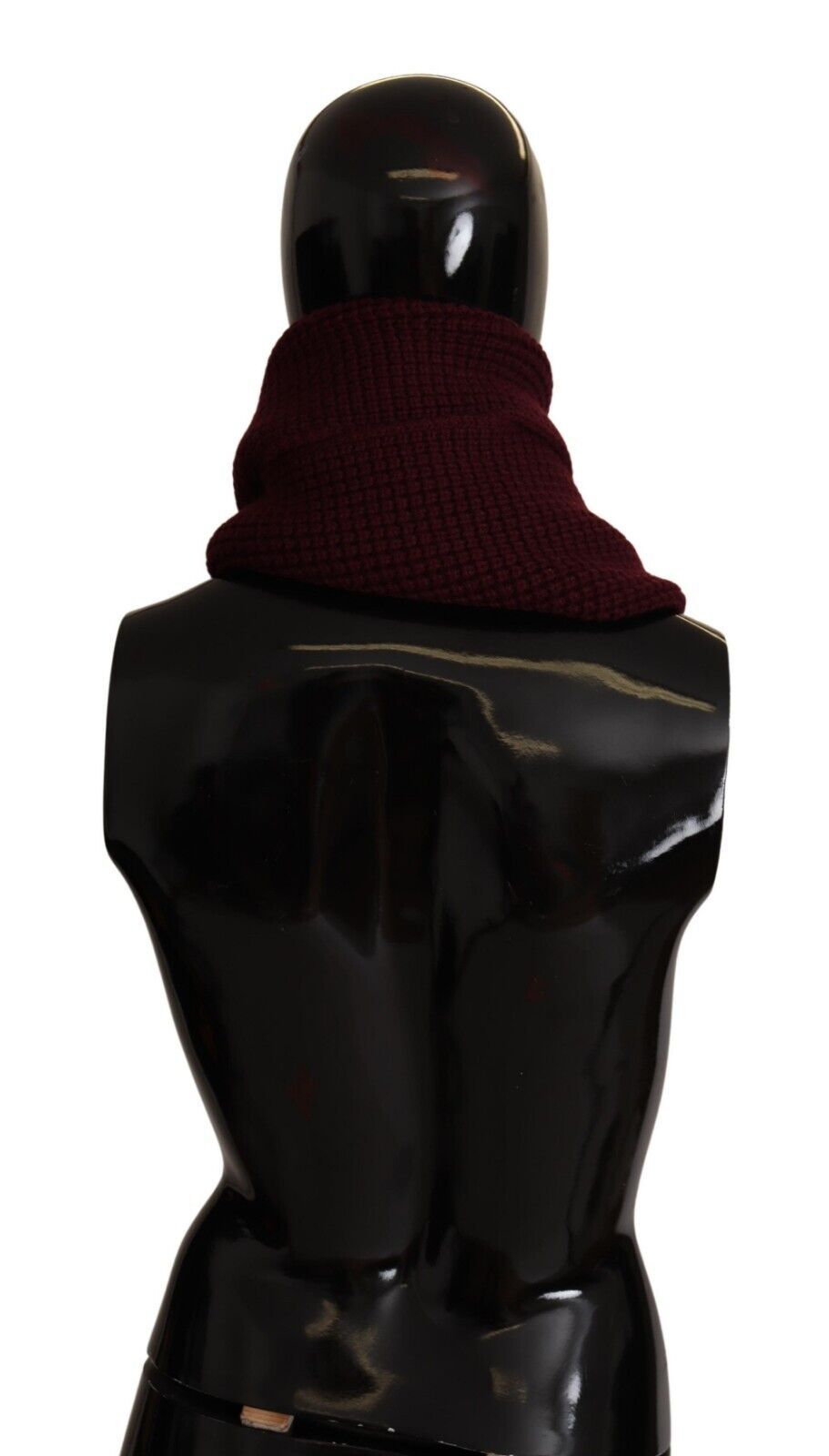 Sciarpa lavorata a maglia con scialle avvolgente con logo in cashmere rosso scuro