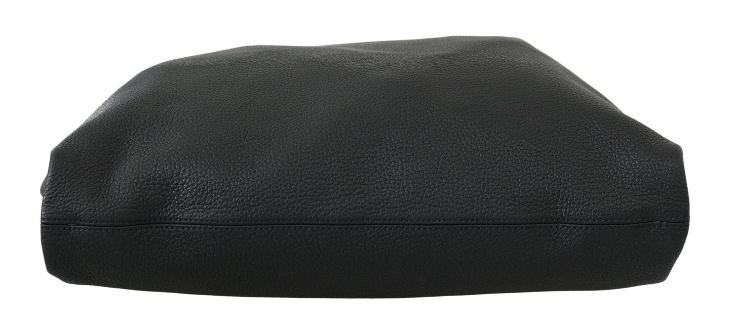 Bolso tote de cuero negro para compras de viaje y gimnasio #DGFAMILY