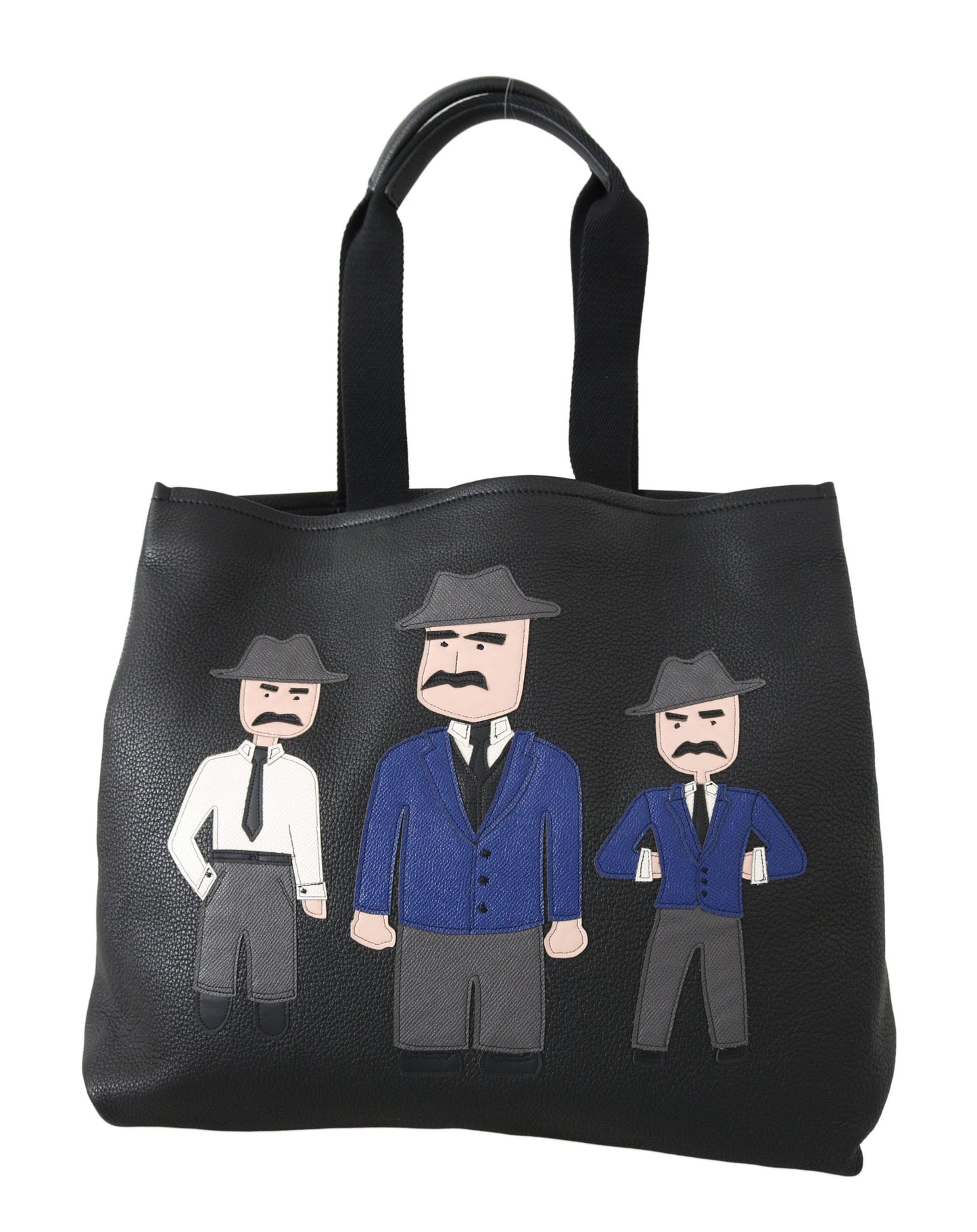 Bolso tote de cuero negro para compras de viaje y gimnasio #DGFAMILY