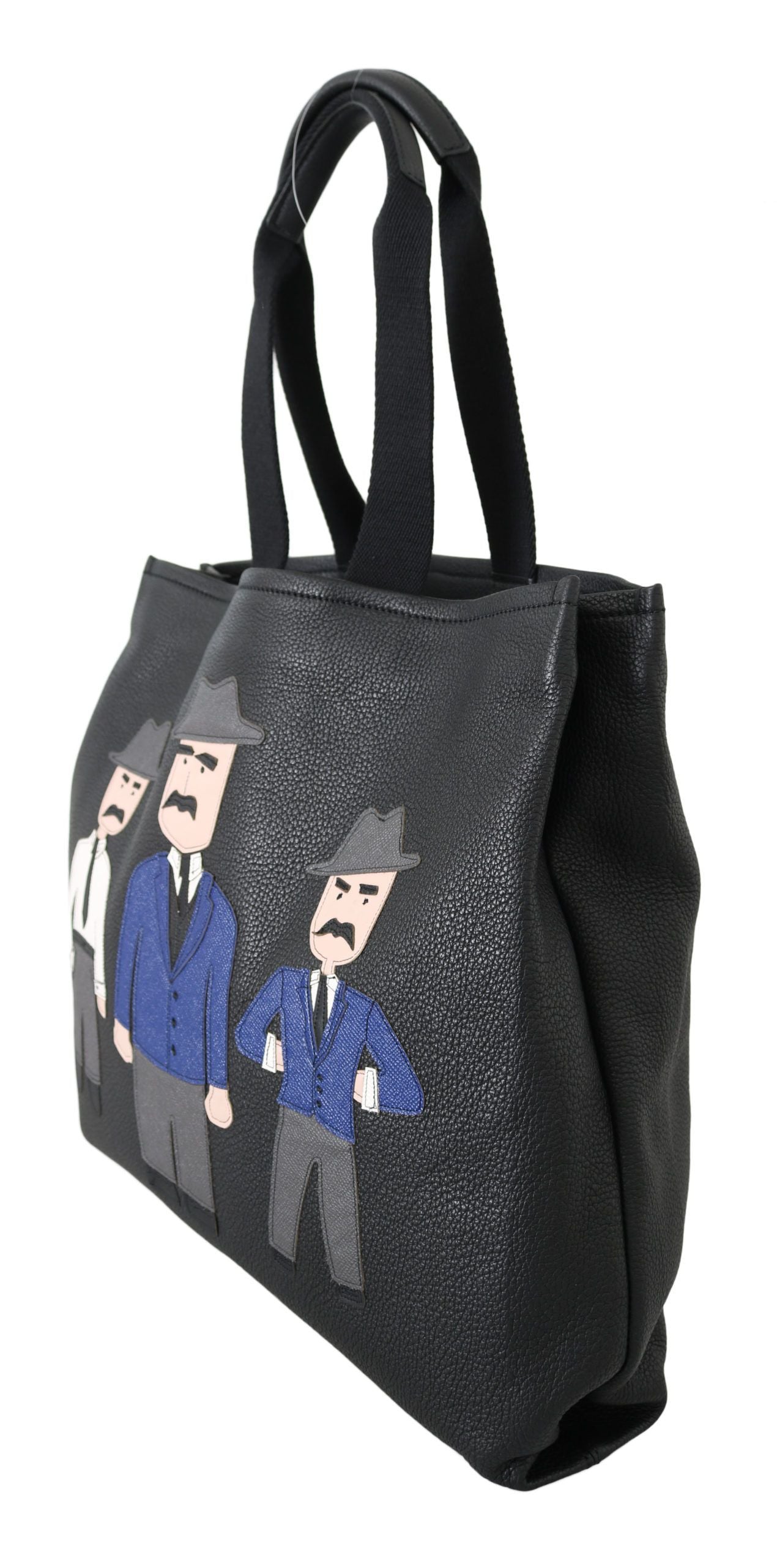Bolso tote de cuero negro para compras de viaje y gimnasio #DGFAMILY