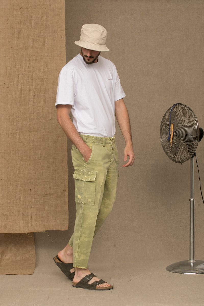 Jeans e pantaloni in cotone verde