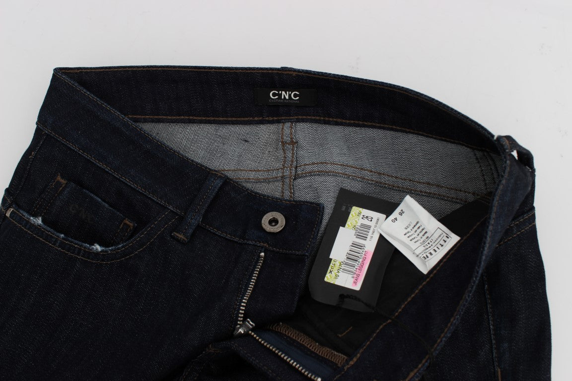 Jeans slim fit in cotone elasticizzato blu
