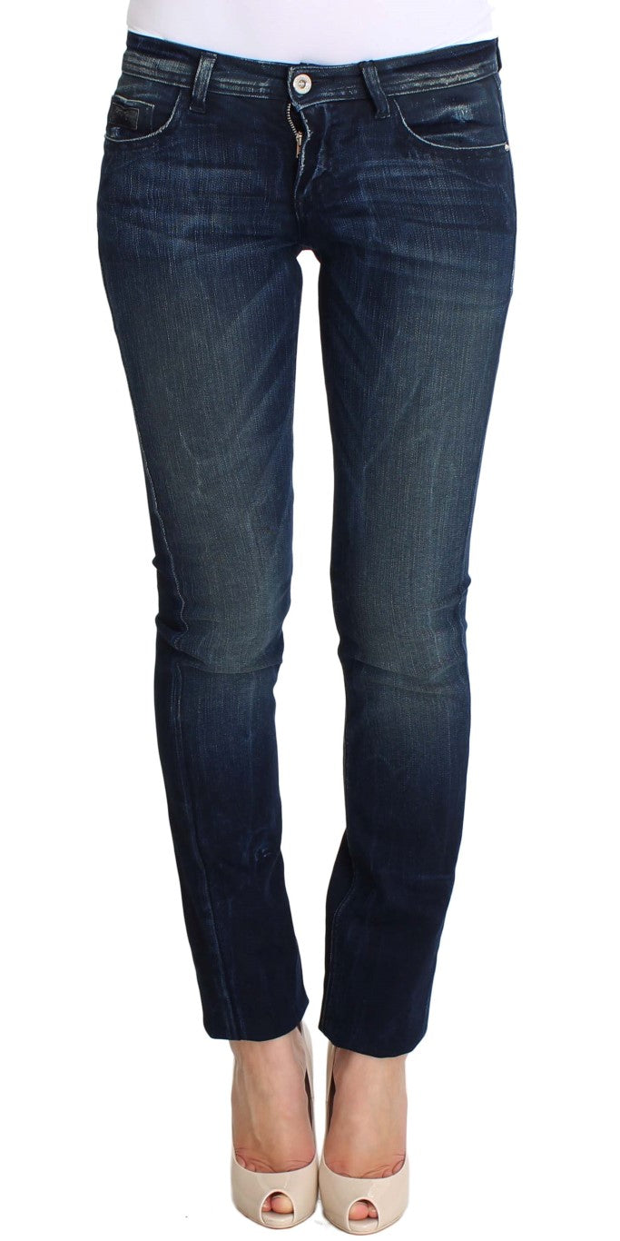 Jeans skinny slim fit in cotone lavato blu