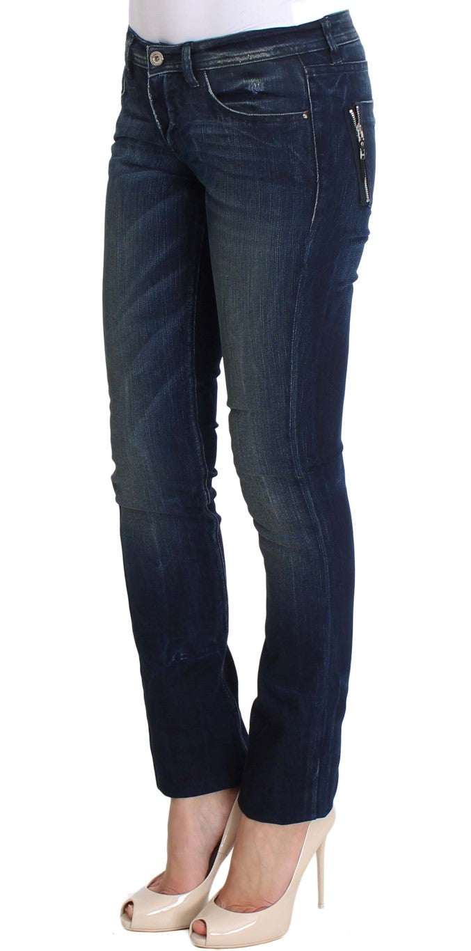 Jeans skinny slim fit in cotone lavato blu
