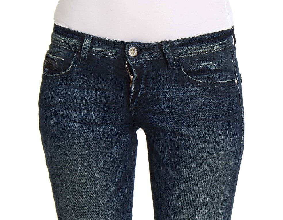 Jeans skinny slim fit in cotone lavato blu