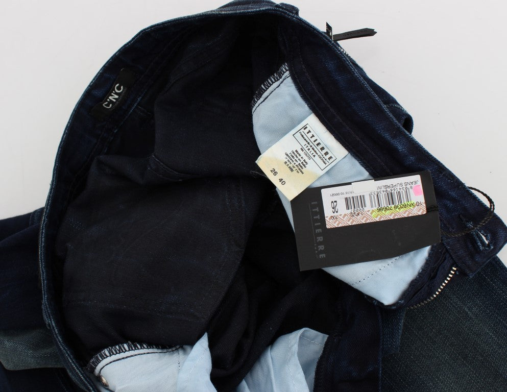 Jeans skinny slim fit in cotone lavato blu